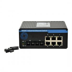 2x10/100Base-X SC to 6x10/100Base-T RJ-45 Industrial Managed Media Converter