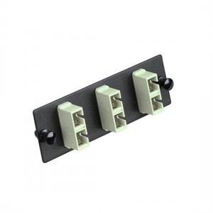 6 Fibers, 3 Ports Fiber Adapter Panel with 3 SC Duplex 10G OM1 Multimode Adapters (Electric Ivory), Zirconia Ceramic