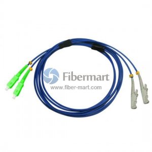 SC/APC to E2000/UPC Duplex Singlemode 9/125 Armored Patch Cable