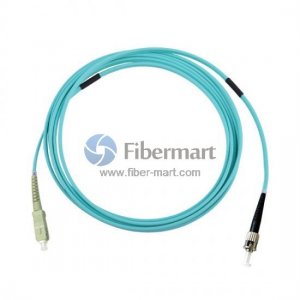 SC-ST Simplex OM4 50/125 Multimode Armored Fiber Patch Cable