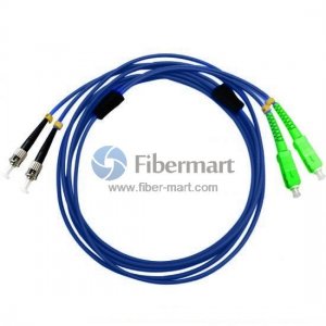 SC/APC to ST/UPC Duplex Singlemode 9/125 Armored Patch Cable