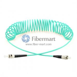 ST-FC Simplex OM3 Multimode Bend Safe Curl Fiber Patch cord