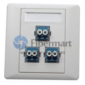 3-Port Duplex LC Fiber Optic Wall Plate Outlet