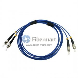 FC/UPC to ST/UPC Duplex Singlemode 9/125 Armored Patch Cable