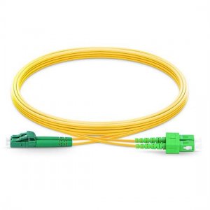 2M LC APC to SC APC Duplex 2.0mm PVC(OFNR) SMF Bend Insensitive Fiber Patch Cable