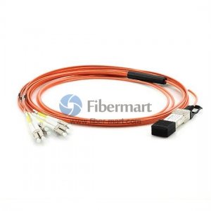 6M(19.7ft) 40GBASE QSFP+ to LC/SC/ST/FC Connector(8) Breakout Active Optical Cable