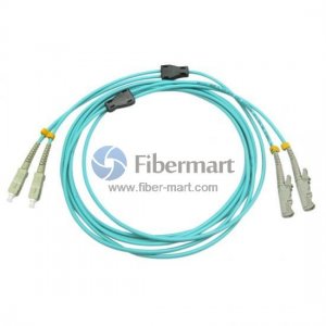 SC-E2000 Duplex OM4 50/125 Multimode Armored Fiber Patch Cable