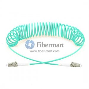 LC-LC Simplex OM4 Multimode Bend Safe Curl Fiber Patch cord