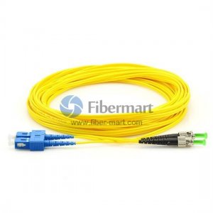 SC/UPC to ST/APC Singlemode 9/125 Duplex Fiber Patch Cable
