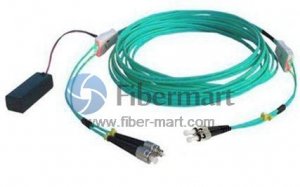 ST-ST Duplex OM3 Multi-mode (50/125) Tracer fiber patch cord