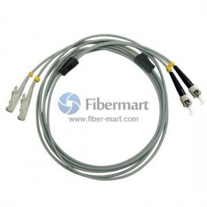 ST/UPC to E2000/UPC Duplex Multimode 50/125 OM2 Armored Patch Cable