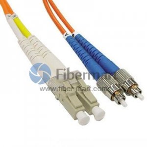 FC/UPC-LC/UPC 双芯多模 100/140um 3.0mm 光纤跳线