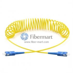 SC-SC Simplex Single-mode Bend Safe Curl Fiber Patch cord 1M