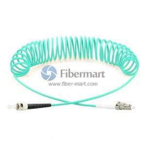 ST-LC Simplex OM3 Multimode Bend Safe Curl Fiber Patch cord