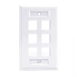 Six Ports Keystone Single Gang Wall Plate