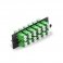 12芯 LC APC 双芯 OS2 单模光纤适配器面板（绿色），陶瓷插芯