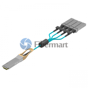 1米（3.3ft）标准码 40G QSFP+ 至 4x10G SFP+ 分支有源光缆