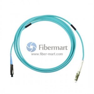 LC/UPC to MU/UPC Simplex OM3 50/125 Multimode Armored Patch Cable