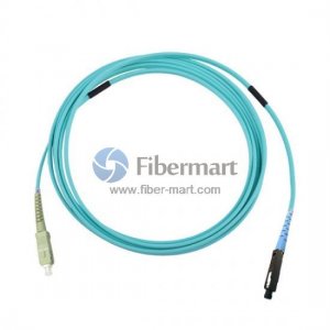 SC/UPC to MU/UPC Simplex OM3 50/125 Multimode Armored Patch Cable