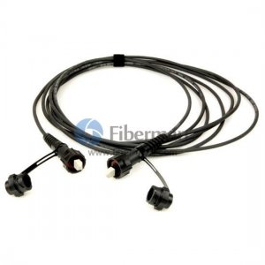 12 Fibers IP67 MPO to MPO OS2 Singlemode Waterproof Fiber Patch Cable