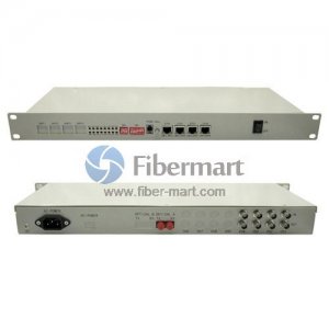 4E1 1+1 Fiber Back up Fiber Optical Multiplexers Singlemode Dual Fiber 20KM 19 Inch Rack