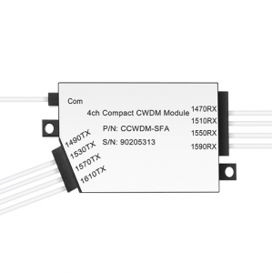 紧凑型CWDM复用器解复用器，2.0dB插损，单光纤，TX/RX