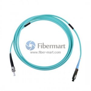 ST/UPC to MU/UPC Simplex OM3 50/125 Multimode Armored Patch Cable