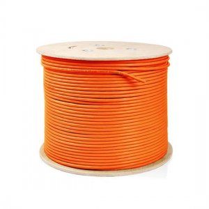 100m (328ft) Spool Cat7 Shielded and Foiled(SFTP) Solid LSZH Bulk Ethernet Cable Orange