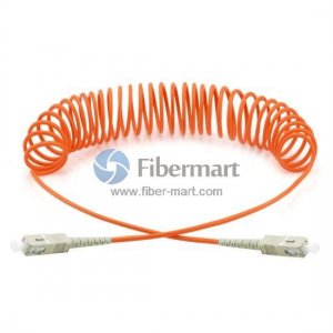 SC-SC Simplex 50/125um OM2 Multimode Bend Safe Curl Fiber Patch cord
