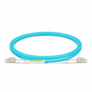 1米 LC UPC 转 LC UPC 双芯 2.0mm PVC(OFNR) OM4 多模超低损耗光纤跳线