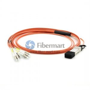 9M(29.5ft) 40GBASE QSFP+ to LC/SC/ST/FC Connector(8) Breakout Active Optical Cable