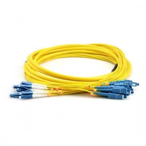 30M SC UPC to ST UPC 9/125 Single Mode 12 Fiber MultiFiber PreTerminated Cable 2.0mm PVC Jacket