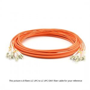 30M LC UPC to SC UPC 62.5/125 OM1 Multimode 6 Fiber MultiFiber PreTerminated Cable 2.0mm PVC Jacket
