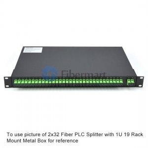2x64 Fiber PLC Splitter with 1U 19 Rack Mount Metal Box