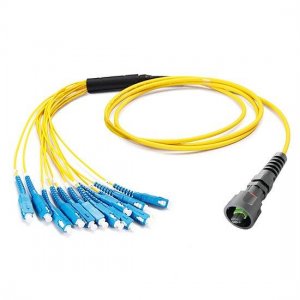 12芯 IP67 MPO 转标准 LC/SC/ST/FC 单模防水光纤跳线