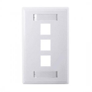 Three Ports Keystone Single Gang Wall Plate