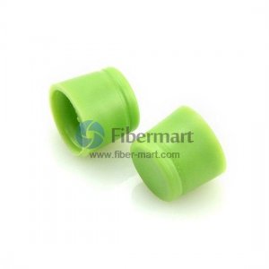 橡胶防尘帽覆盖FC连接器外壳和FC适配器，绿色，100 件/包