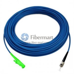 ST/UPC to E2000/APC Simplex Singlemode 9/125 Armored Patch Cable