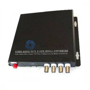 4 Channel HD-AHD over Optical Fiber Transmitter and Receiver Set