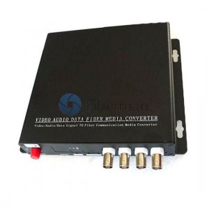 4 Channel HD-CVI over Optical Fiber Transmitter and Receiver Set