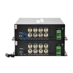 8 Channel Video & 1 Reverse Data to Fiber SM 20km Optical Video Multiplexer in Aluminum Alloy Case