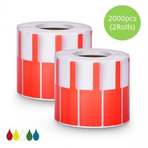 2.76in.L x 0.94in.W P Type Cable Adhesive Label Paper2000pcs/pack, Red