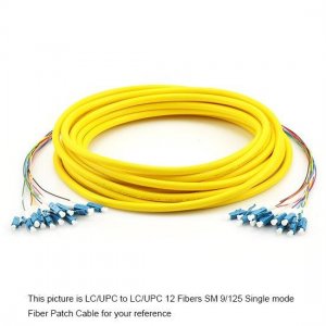 1.5M SC UPC to ST UPC 9/125 Singlemode 12 Fiber MultiFiber PreTerminated Cable 0.9mm PVC Jacket