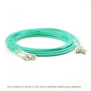 30M LC UPC to LC UPC 50/125 OM3 Multimode 12 Fiber MultiFiber PreTerminated Cable 2.0mm PVC Jacket
