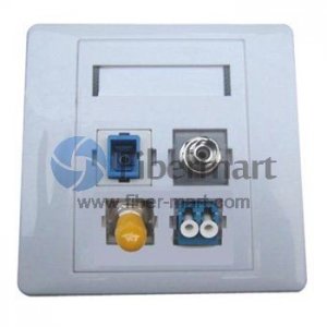 4-Port SC/ST/FC/LC Hybrid Fiber Optic Wall Plate Outlet