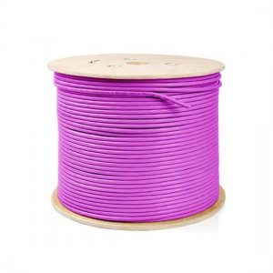 305m (1000ft) Spool Cat7 Shielded and Foiled(SFTP) Solid LSZH Bulk Ethernet Cable Purple