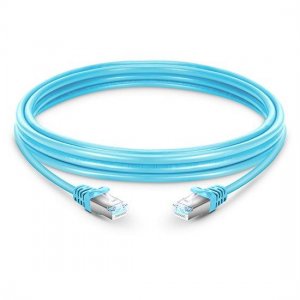 Cat6a Snagless Shielded (STP) Ethernet Network Patch Cable, Aqua PVC, 2m (6.56ft)