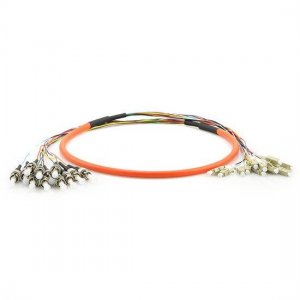 12 Fibers LC to ST OM1/OM2 Multimode MultiFiber PreTerminated Breakout Trunk Cable