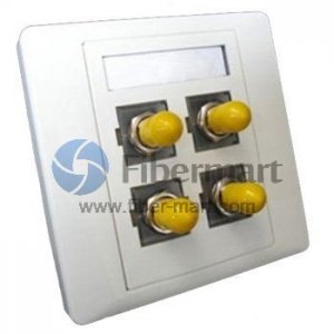 4-Port ST Fiber Optic Wall Plate Outlet