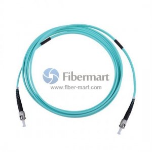 ST-ST Simplex OM4 50/125 Multimode Armored Fiber Patch Cable